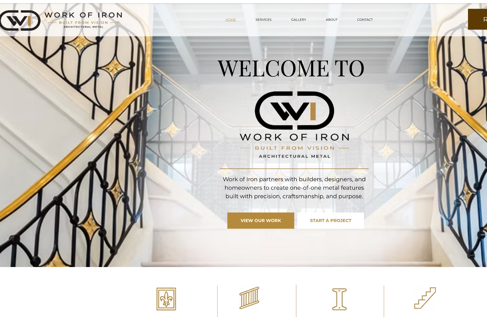 Work of Iron website and architectural metalwork brand