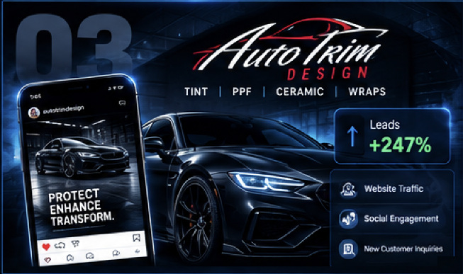 Auto Trim Design website, social media and lead generation project