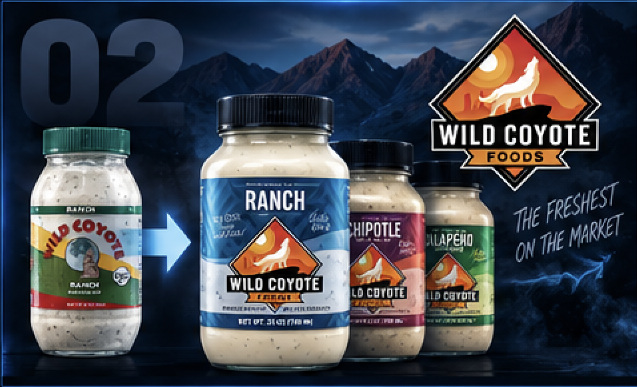 Wild Coyote Foods packaging and retail rebrand